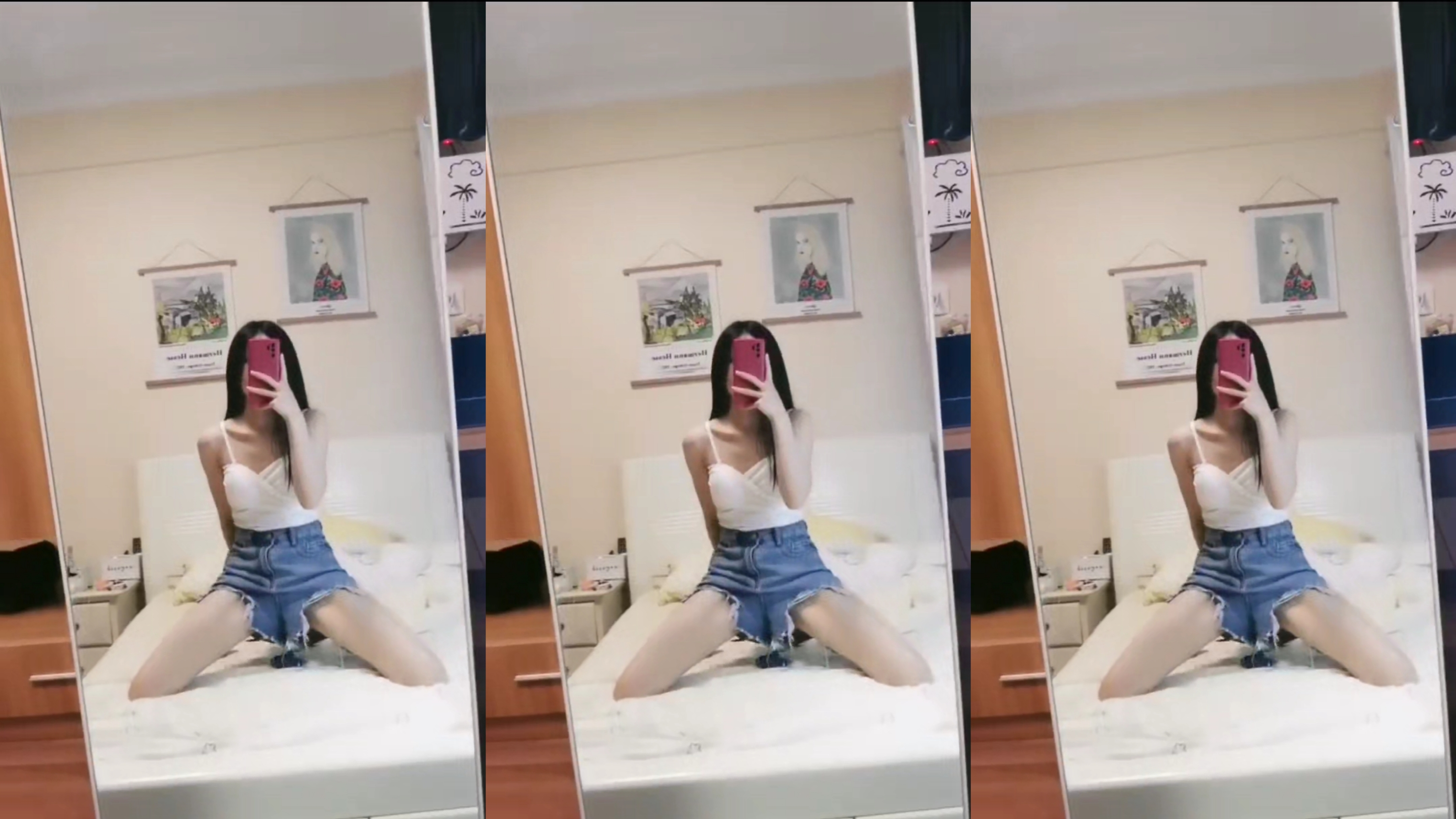 大二学舞蹈妹子牛仔招牌短裤啪啪二