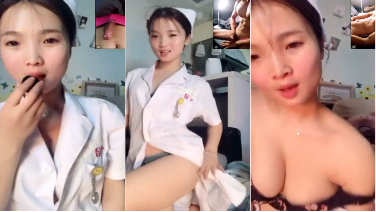 小护士是个爱偷情的母狗，和情人视频裸聊