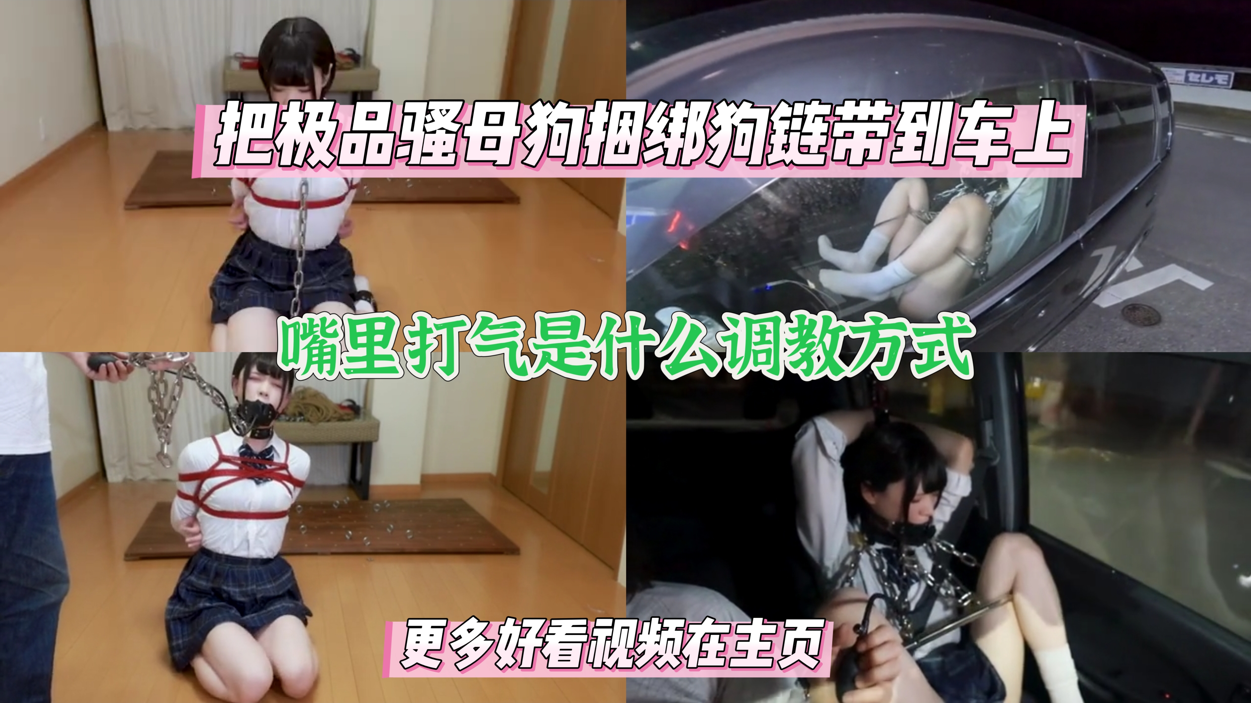 极品母狗带上狗链口塞带上车出门溜达，嘴里打气是什么调教方式