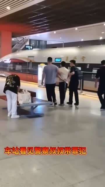 车站看见叔叔带罪犯