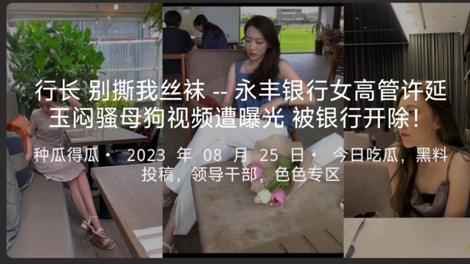 永丰银行女高管许延玉闷骚曝光爽到晕厥真泄密爽开除丑闻