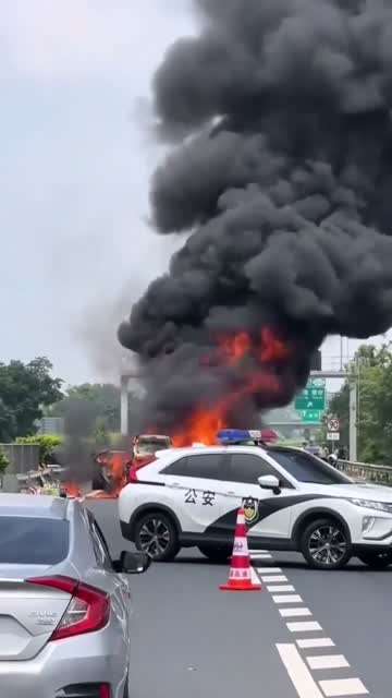 天气炎热，私家车自燃了