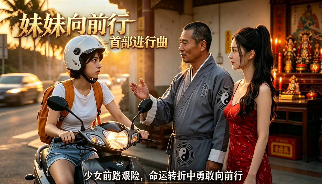 #AI成人短剧#《妹妹向前行 - 首部进行曲》 简介；“少女前路艰险，命运转折中勇敢向前行”