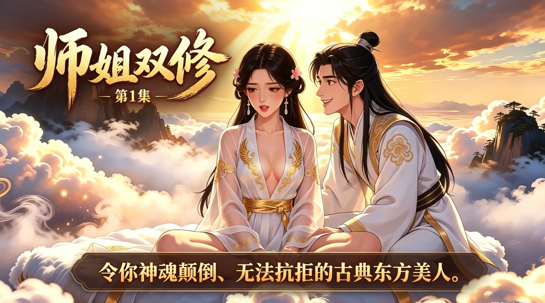 新番上线《师姐肉身双修》第1集 #ai成人短剧# 持续更新中，更多后续请订阅观看更便捷！简介；令你神魂颠倒、无法抗拒的古典东方美人。