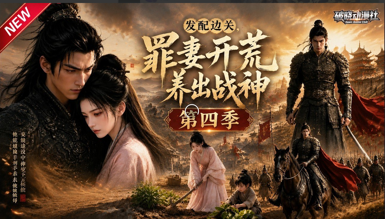 新番上线《发配边关，罪妻开荒养出战神》第4季丨穿越大荒战乱年代，主动求嫁冷峻壮硕百户，婚后硬汉化身宠妻狂魔！#最新漫剧