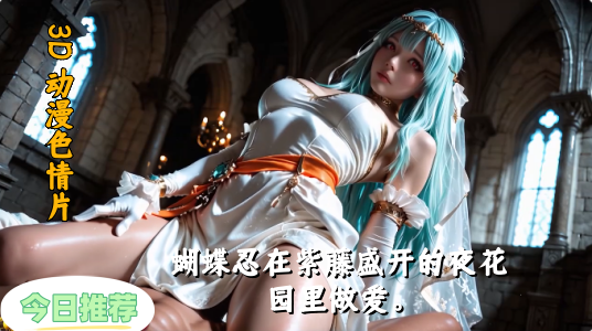 蝴蝶忍在紫藤盛开的夜花园里做爱。3D Hentai Ai 生成的动漫色情片
