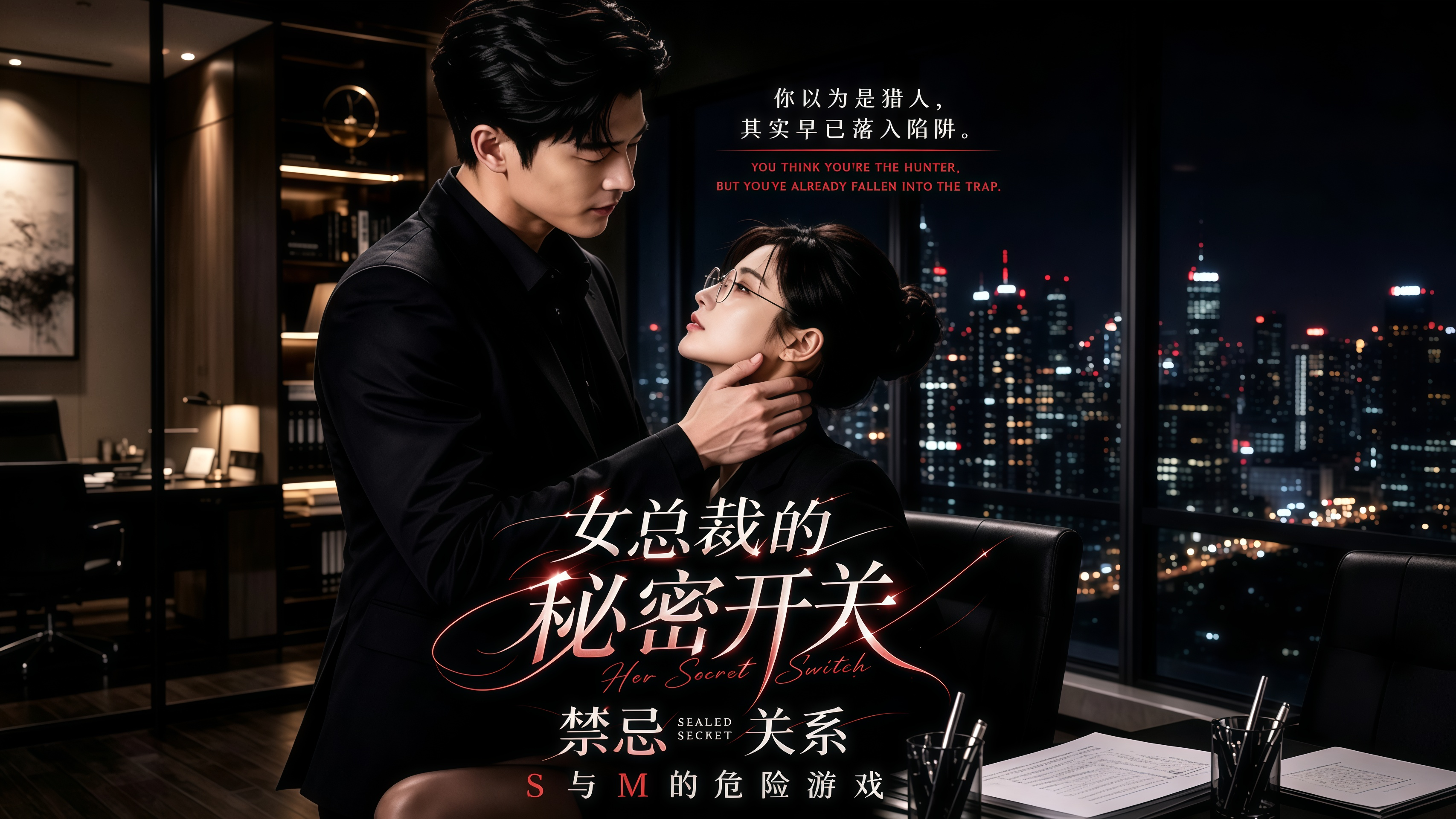 【AI成人短剧 · 女总裁的秘密开关】第1-9集职场新人沉逾，通过约炮软件匹配到一个女M，隔天到新公司入职报到，却没想到昨晚跪在自己脚边的那个女人，竟然就是全公司闻风丧胆的女魔头....