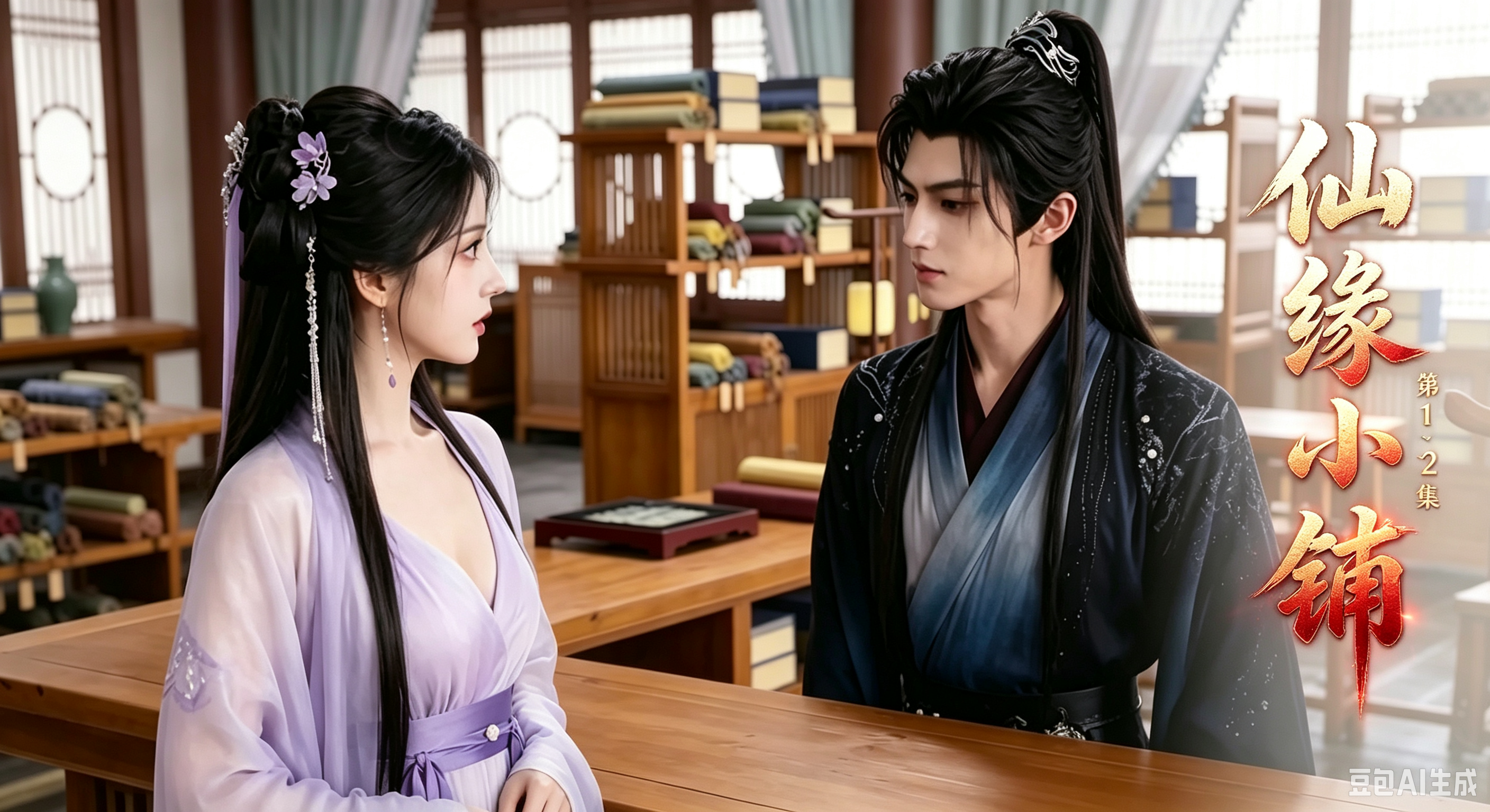 新番上线《仙缘小铺_》第1-2集#ai成人短剧#简介：仙缘小铺夜半独亮。凡人推门求仙缘，踏入便再难回头。柜后那人浅笑：这缘，你敢要吗？